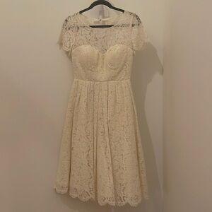 Jenny Yoo off-white lace dress